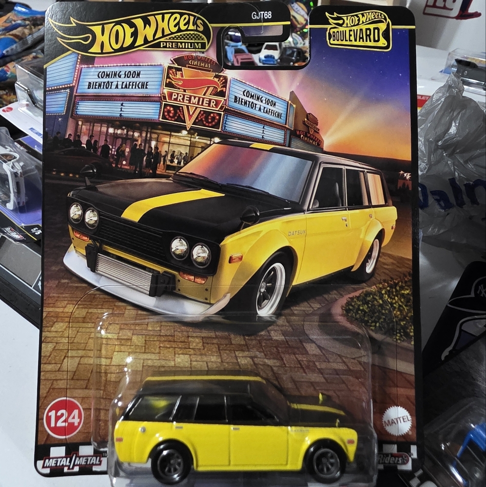 Hot Wheels Datsun 510 Wagon Yellow and Black Die-Cast Car